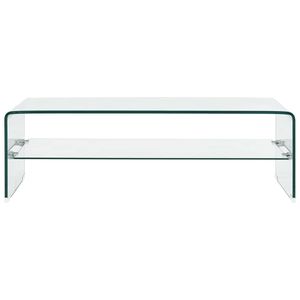 The Living Store Salontafel Glas - 98 x 45 x 31 cm - Transparant - Gehard veiligheidsglas