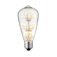 Edison Vintage LED filament lichtbron Drop - Helder - ST64 Crystal - Retro LED lamp - 6.4/6.4/13cm - geschikt voor E27 fitting - 1W 100lm 2300K - warm wit licht