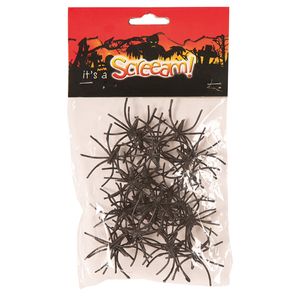 Nep spinnen/spinnetjes 4 cm - zwart - 30x stuks - Horror/griezel thema decoratie beestjes