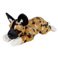 Hyenahonden speelgoed artikelen Afrikaanse wilde hond knuffelbeest bruin 60 cm