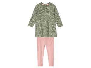 lupilu Meisjes jurk met legging (110/116, Groen/roze)