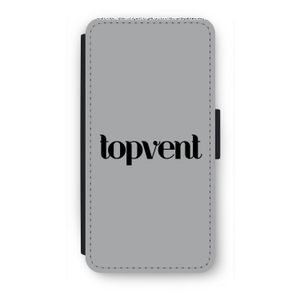 Topvent Grijs Zwart: iPhone 7 Plus Flip Hoesje