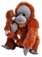 Pluche bruine Orang oetan aap met baby knuffel 38 cm speelgoed   - - thumbnail