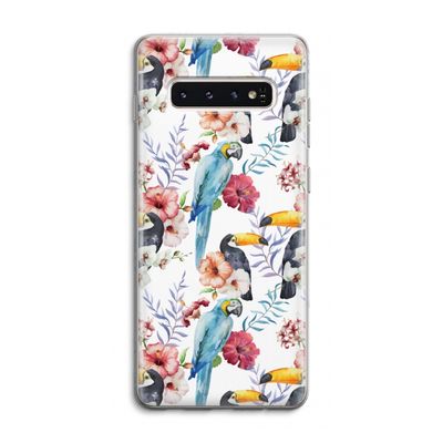 Bloemen tukan: Samsung Galaxy S10 4G Transparant Hoesje