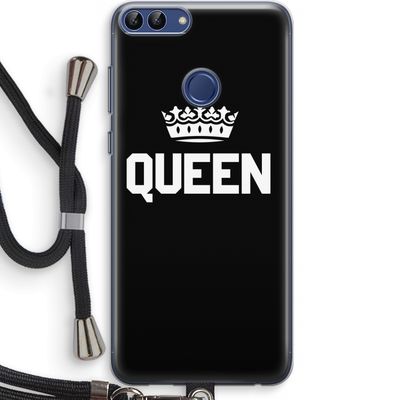 Queen zwart: Huawei P Smart (2018) Transparant Hoesje met koord