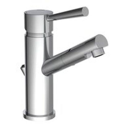 CORNWALL ééngreepsmengkraan wastafel, chroom draaibare uitloop keramische schijven geluidsarme, verwisselbare 35 mm-cartouche mousseur "Made in Germany" flexibele metalen aansluitslangen vol