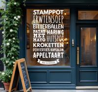 Gepersonaliseerd restaurantmenu etalage sticker