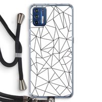 Geometrische lijnen zwart: Motorola Moto G9 Plus Transparant Hoesje met koord
