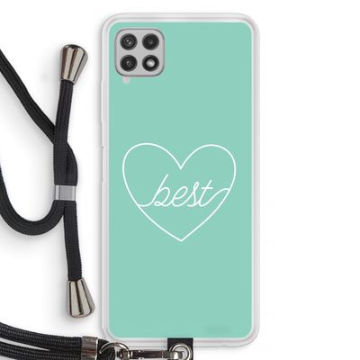 Best heart pastel: Samsung Galaxy A22 4G Transparant Hoesje met koord