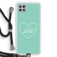Best heart pastel: Samsung Galaxy A22 4G Transparant Hoesje met koord