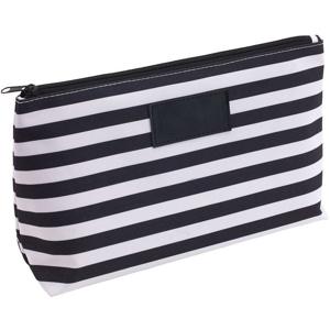 Toilettas/make-up tas - zwart/wit - 28 x 18 cm - Reis toilettassen/etui - Handbagage