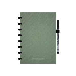 Correctbook Linnen Hardcover A5 Olive Green-Blanco - Uitwisbaar / Herschrijfbaar Notitieboek
