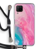 Roze explosie: Huawei P40 Lite Transparant Hoesje met koord