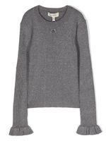 TWINSET Kids pull en maille à design nervuré - Gris