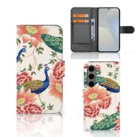 Telefoonhoesje | Met pasjeshouder | voor Samsung Galaxy S25 Pink Peacock