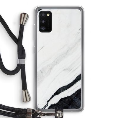 Elegante marmer: Samsung Galaxy A41 Transparant Hoesje met koord