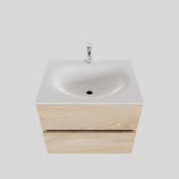 Badkamermeubel Solid Surface BWS Stockholm 60x46 cm Wood Washed Oak (1 kraangat)