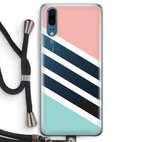 Strepen pastel: Huawei P20 Transparant Hoesje met koord