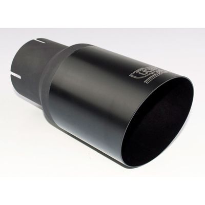Ulter Sport Uitlaatsierstuk - Rond 90mm Schuin - Lengte 180mm - Montage ->55mm - Zwart RVS USNBL1901