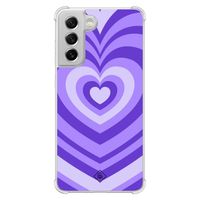 Samsung Galaxy S21 FE shockproof hoesje - Hart swirl paars