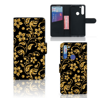 Motorola Moto G8 Hoesje Gouden Bloemen - thumbnail