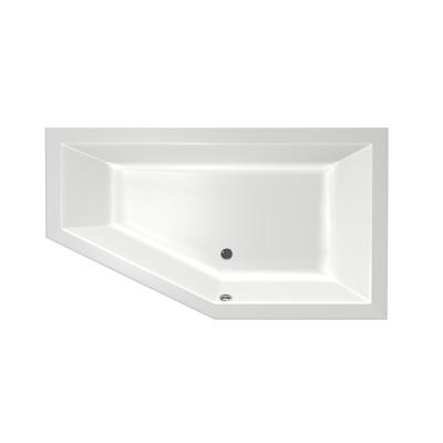 Xenz Society Hoekbad - 160x90x53 - afvoer Midden - Rechts - acryl - wit 6882-01