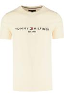 Tommy Hilfiger Regular Fit T-Shirt ronde hals ecru, Effen