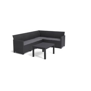 Keter Marie Hoek Loungeset + Orlando Tafel - 6 personen - Grijs