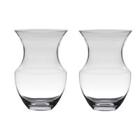 Set van 2x stuks transparante luxe vaas/vazen van glas 26.5 x 18 cm