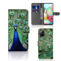 Samsung Galaxy A71 | Telefoonhoesje | Met pasjeshouder | Pauw