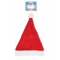 Kerstmuts - rood - voor volwassenen - budgetmuts - 29 x 42 cm - pluche