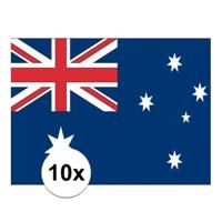 Vlag van Australie stickers - 10x stuks - 7.5 x 10 cm - Binnen/buiten