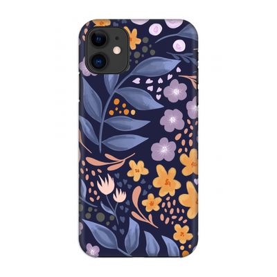 Flowers with blue leaves: Volledig geprint iPhone 11 Hoesje Flowers with blue leaves: Volledig geprint iPhone 11 Hoesje