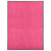 vidaXL Deurmat wasbaar 90x120 cm roze - thumbnail
