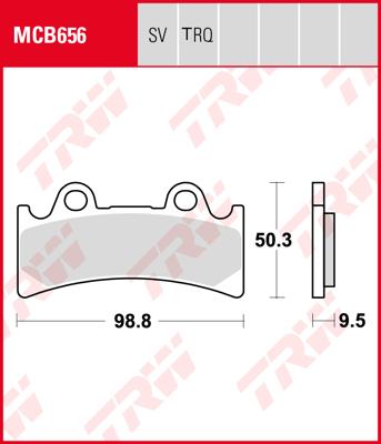 TRW Remblokken, en remschoenen voor de moto, MCB656TRQ Sinter track