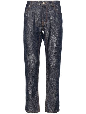 ETRO pantalon droit à motif cachemire - Bleu
