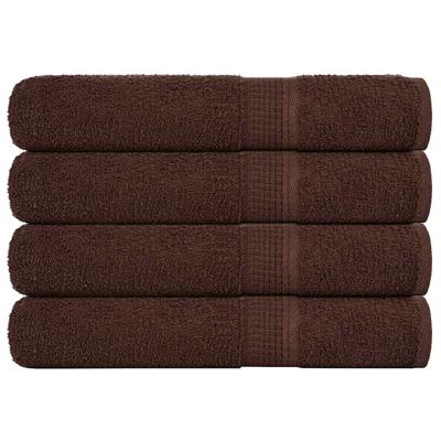 VidaXL Saunahanddoeken 4 st 80x200 cm 360 g/m² 100% katoen bruin