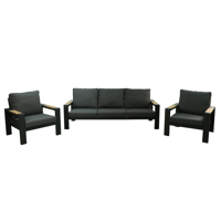 Benton Loungset 3 dlg. - Antraciet Buitengewoon de Boet - Buitengewoon de boet