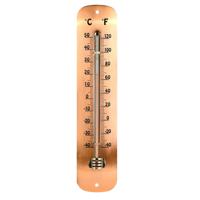 RVS Tuin/buiten thermometer koperkleurig - 30 cm - Buitenthermometers