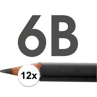 12x HB potloden voor volwassenen hardheid 6B   -