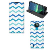 Nokia 1.4 | Hoesje met Magneet | Zigzag Blauw