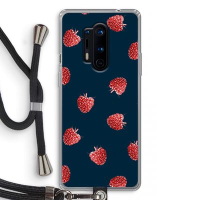 Framboosjes: OnePlus 8 Pro Transparant Hoesje met koord