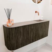 Toiletmeubel Mondiaz Joya Dlux | 101.6 cm | Meubelkleur Shadow | Faye wastafel Saba Wasbak Rechts | Zonder kraangat(en)