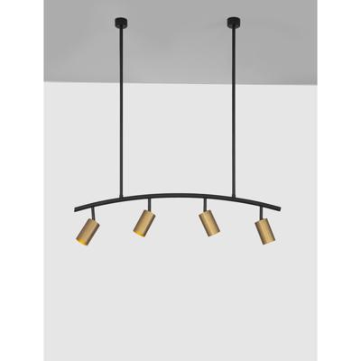 Lyora HanglampPogno 4-lichts zwart met goud rond - 9111457
