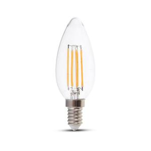 V-TAC VT-1986-N E14 Transparante LED Bol - Helder - Kaars - IP20 - 4W - 400 Lumen - 3000K