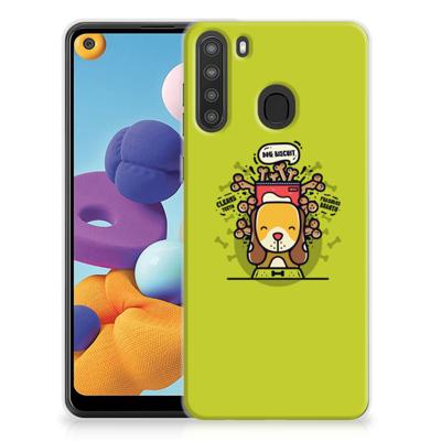 Samsung Galaxy A21 Telefoonhoesje met Naam Doggy Biscuit Samsung Galaxy A21 Telefoonhoesje met Naam Doggy Biscuit