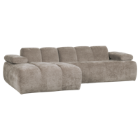 WOOOD Mojo chaise longue bank links ribstof Donkerzand
