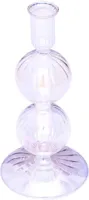 Vondels kandelaar glas bubble 9x19cm luster transparant