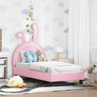 Peuterbedframe met hoofdbord met hoofdeinde Roze 70 x 140 cm PU