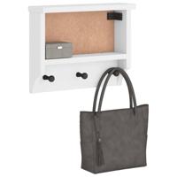 Wandkapstok SANDNES wit 45x12x35 cm massief grenenhout